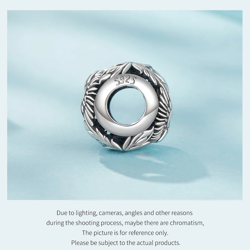 BAMOER 925 Sterling Silver Phoenix & Dragon Charm | Retro Hollow Round Bead | Fits Original Bracelet DIY Jewelry Accessories