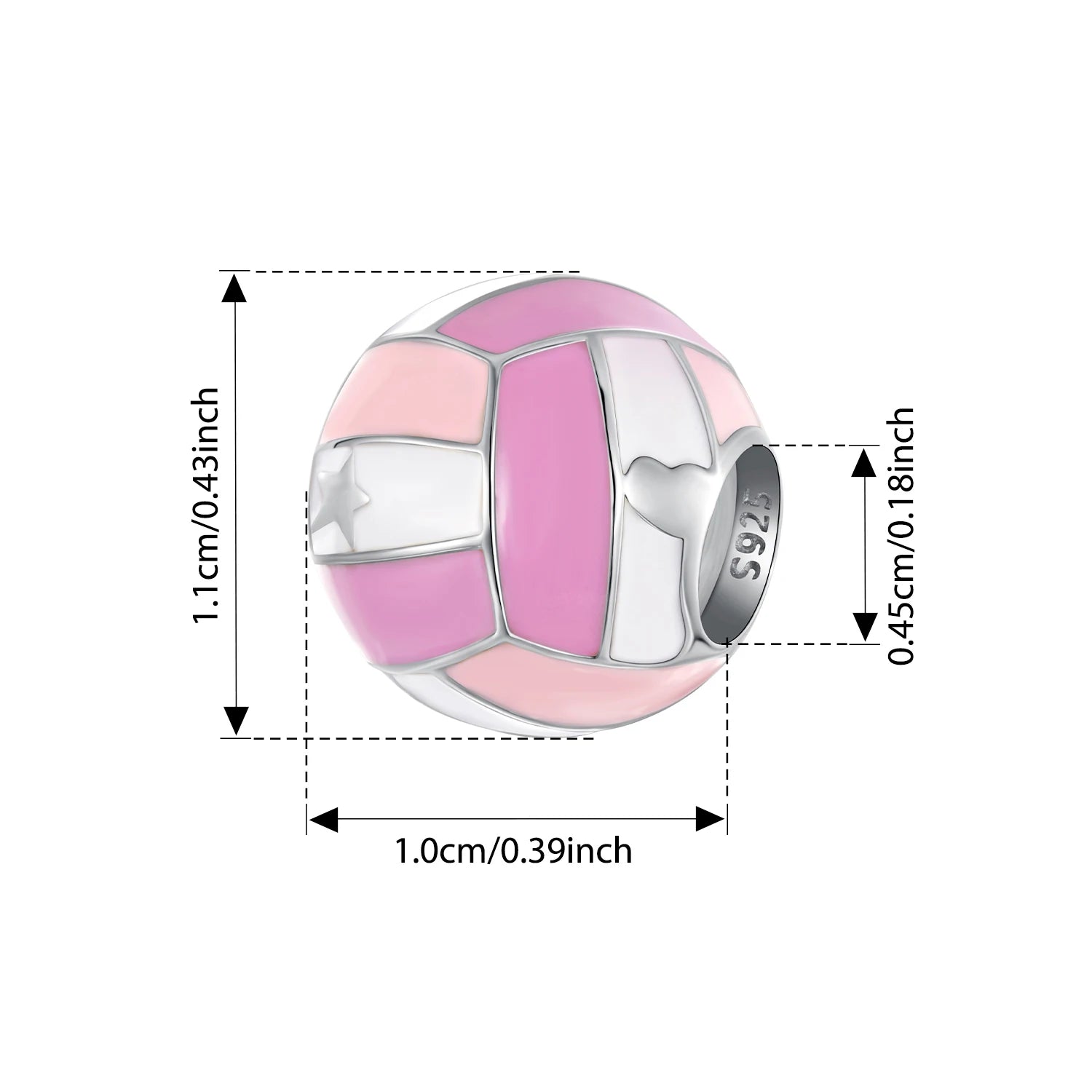 BISAER 925 Sterling Silver Ball Series Charms – Football, Volleyball, Tennis & Basketball Beads Fit Pandora Bracelet DIY Jewelry