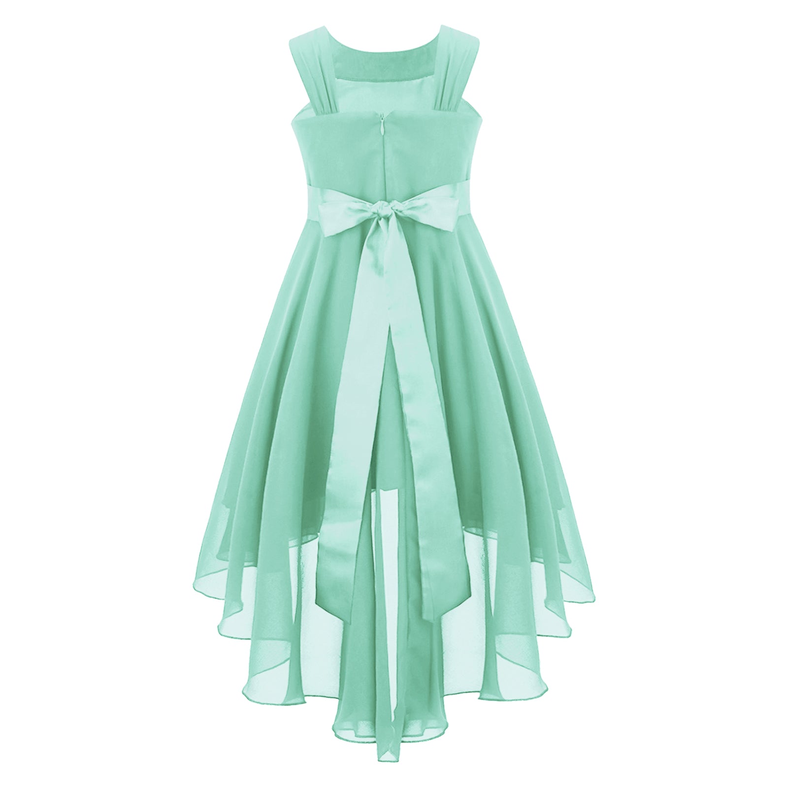iEFiEL Summer Flower Girl Dress | High-Low Chiffon Princess Dress | Kids Wedding & Party Formal Occasion Gown