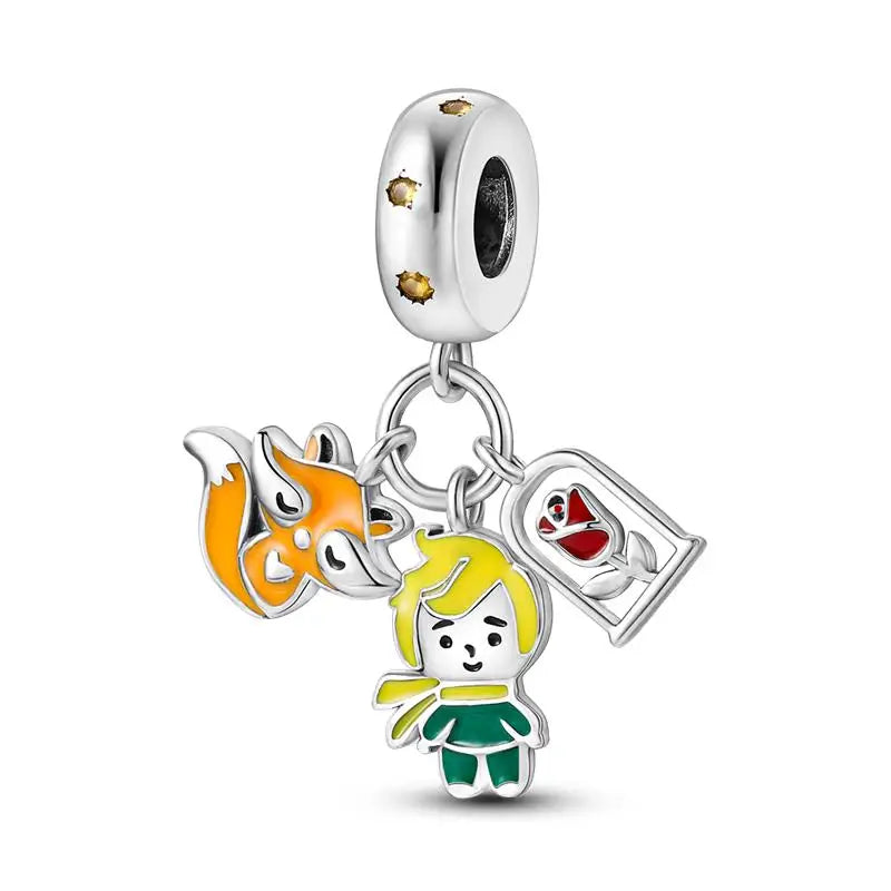 925 Sterling Silver Sweetheart Sister Charm | Fit Original Pandora & 3mm Bracelets DIY Jewelry Gift for Women