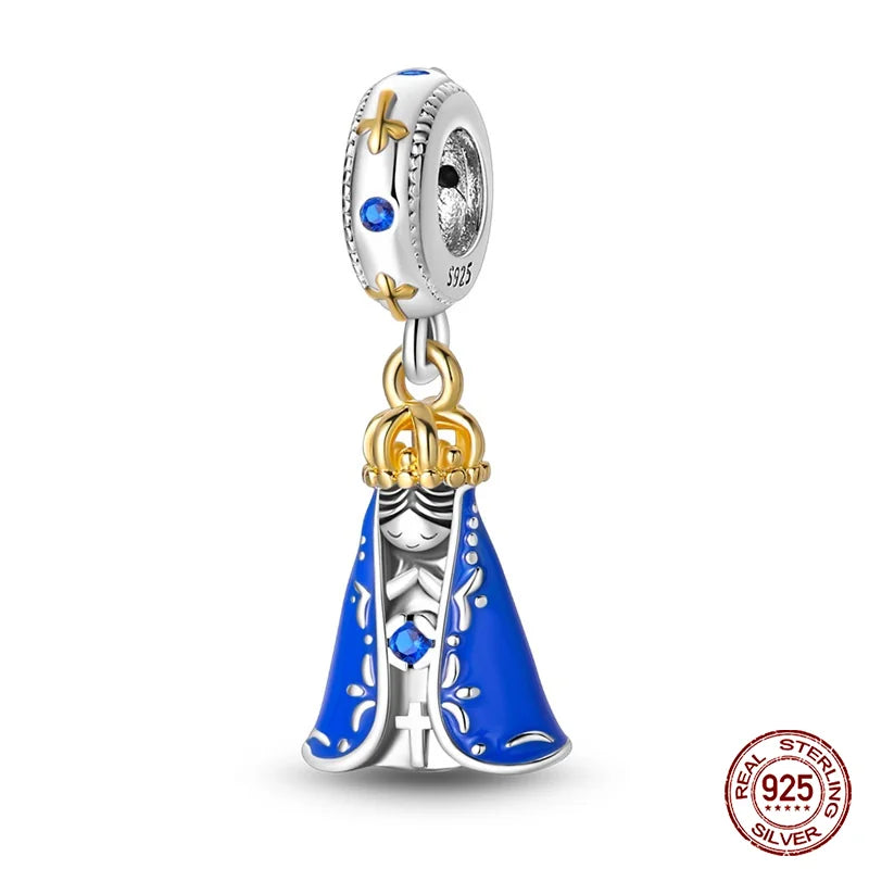 Blue Ocean Series 925 Sterling Silver Turtle Crab Mermaid Charms for 3mm Bracelet