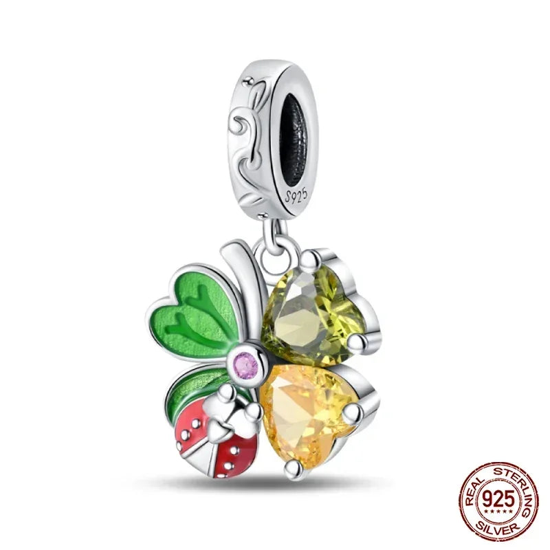 925 Sterling Silver Classic Purple Retro Heart Charm | Lotus Angel Beads for Bracelet & Necklace DIY Jewelry