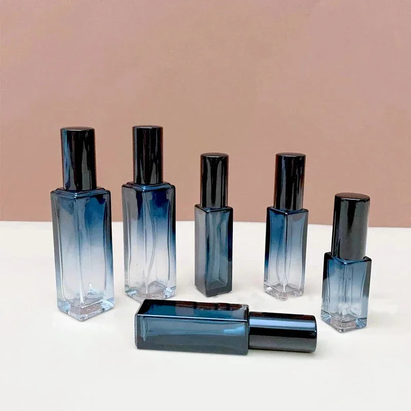 5/9/20ML Gradient Blue Perfume Spray Bottles – Empty Glass Atomizer | Refillable Travel Cosmetic Sample Vials