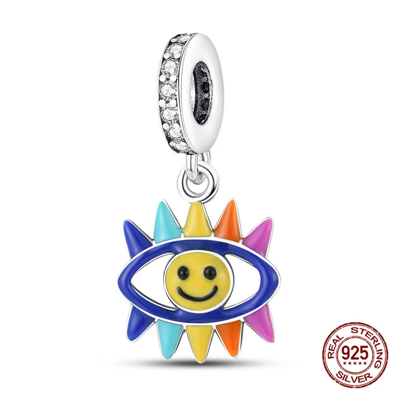 925 Sterling Silver Blue Zircon Evil Eye Charm | Original Devil Eye Series Bead Fits Pandora Bracelet – Women’s DIY Jewelry Gift