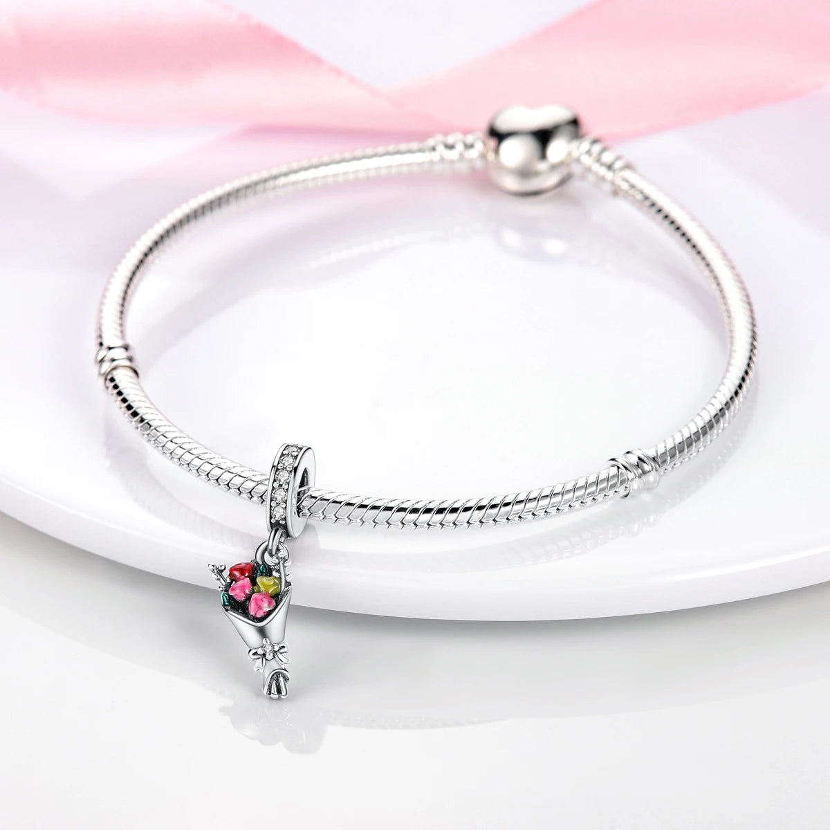 S925 Silver Heart Love Mom Infinity Charm | Dangle Bead Fit Bracelet Jewelry Mother’s Day Gift