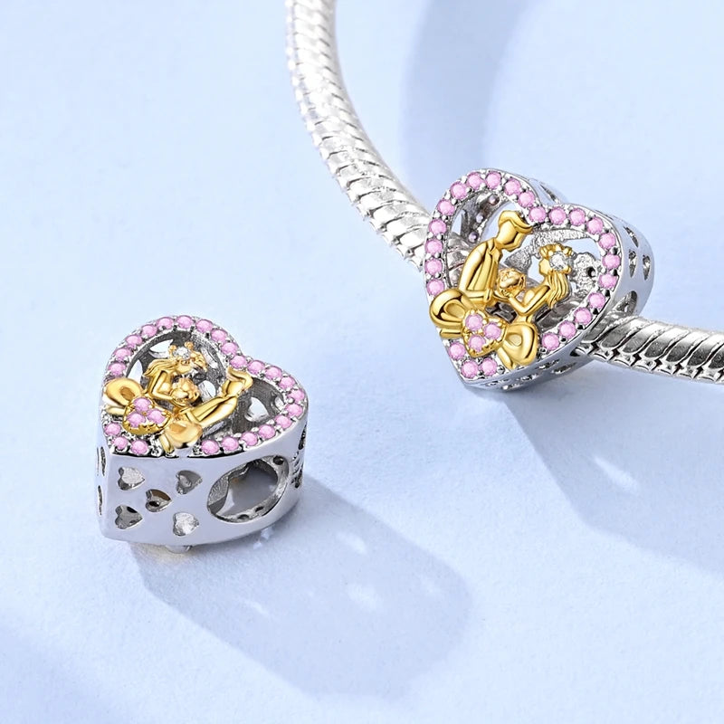 925 Sterling Silver Animal & Love Charms | Cat, Elephant, Bear, Swan & Easter Egg Beads Fit Original 3mm Bracelets DIY Jewelry