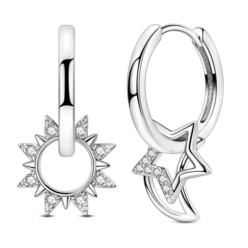 2025 925 Sterling Silver Hoop Earrings for Women | Drop Stud Fine Jewelry Engagement & Anniversary Gift