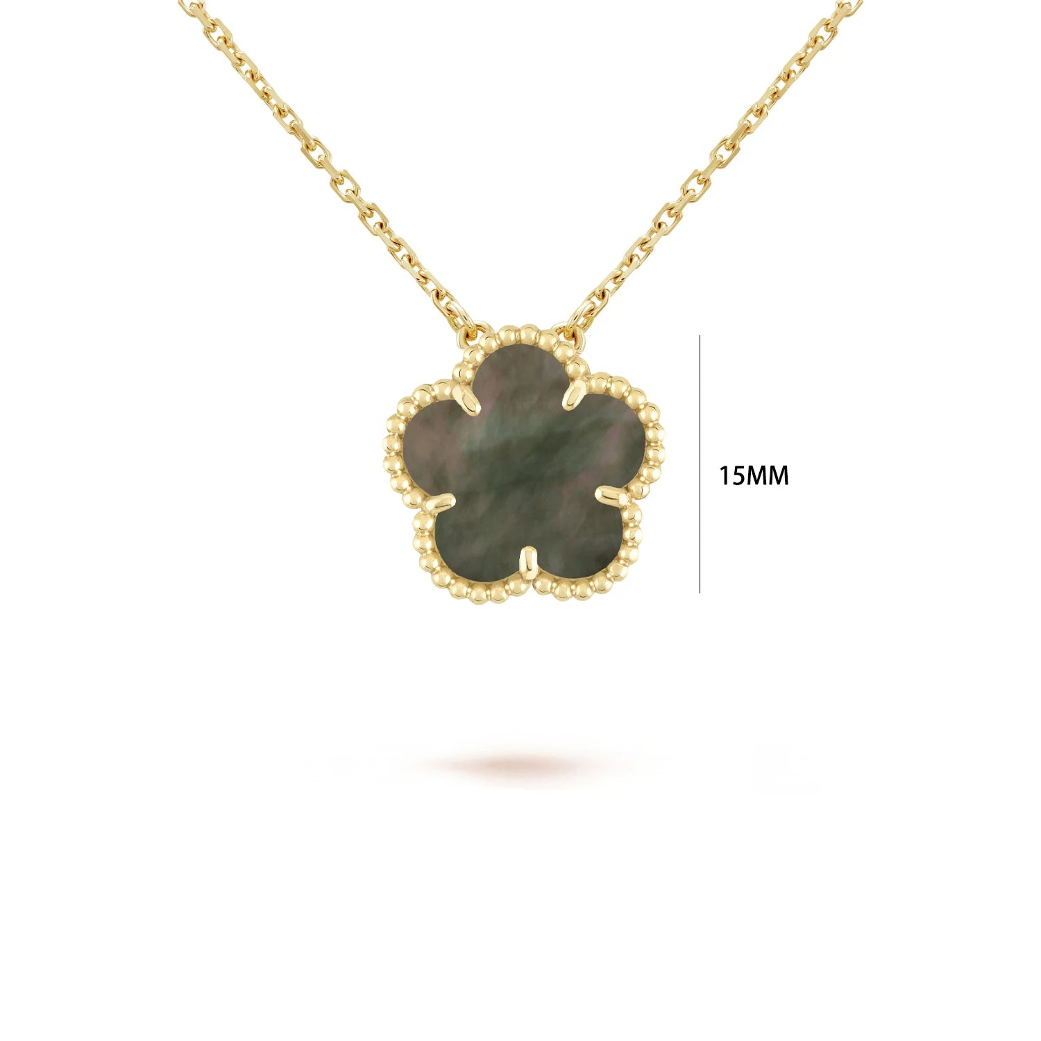 7 Colors Five-Leaf Flower Pendant Necklace Natural Stone Clover Choker Chain for Women