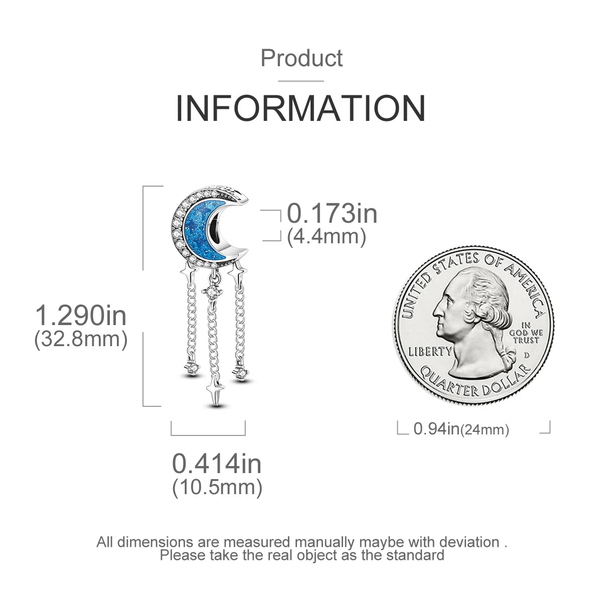 Silver Plated Colorful Glowing Moon & Stars Rainbow Dangle Charms | Fit Original Bracelet & Necklace | Women’s Jewelry Beads