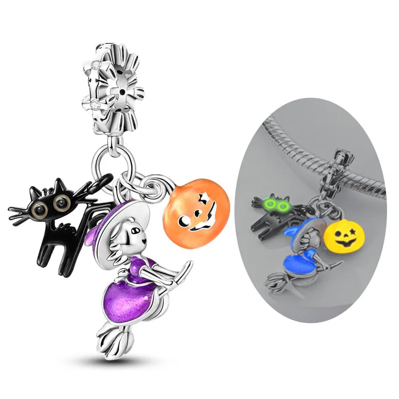 2025 Original 925 Sterling Silver Christmas & Halloween Charms | Santa Claus Snowman Beads Fit Bracelet Pendant Jewelry Gift