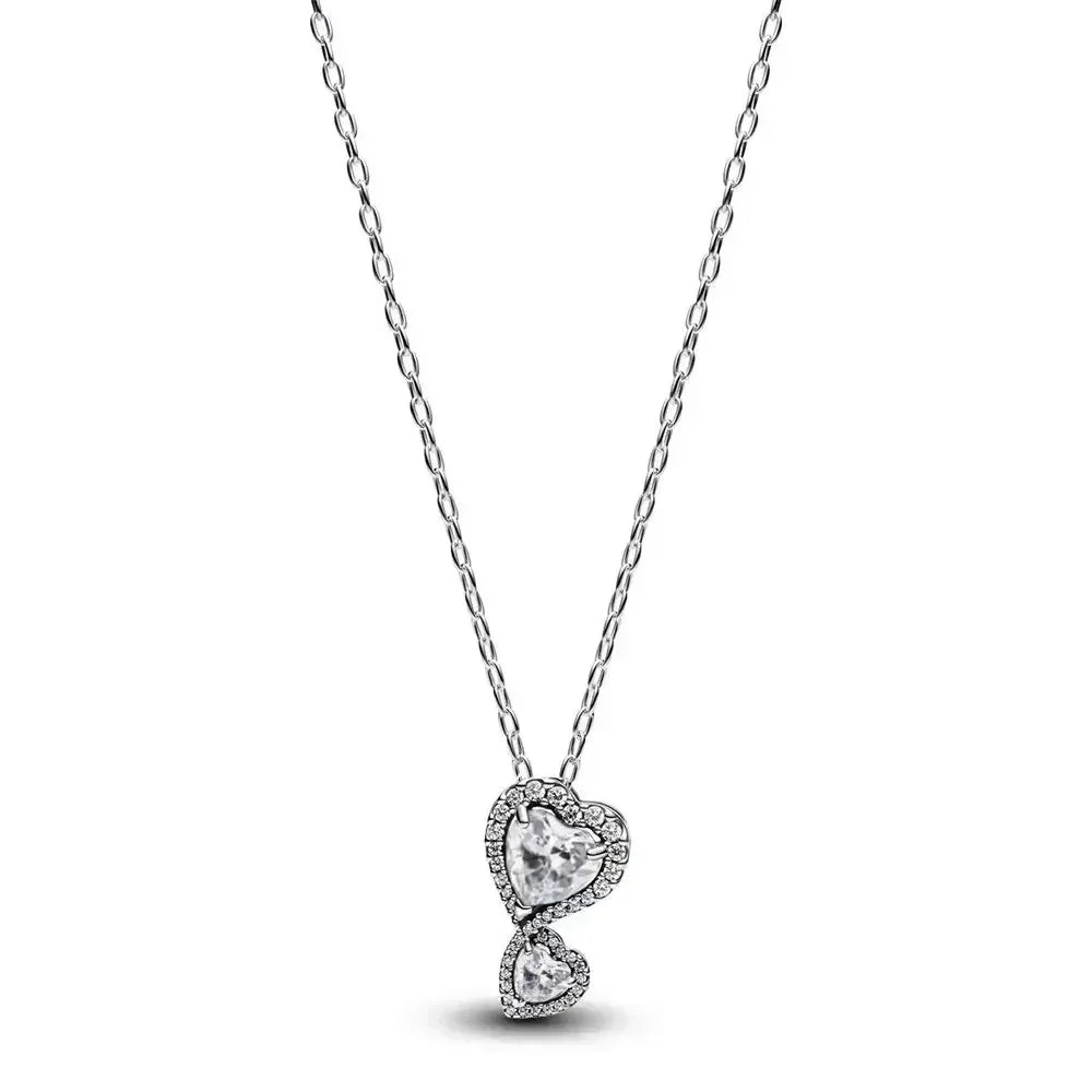 Colorful Heart-Shaped 925 Sterling Silver Pendant Necklace – Lover’s Holiday Jewelry