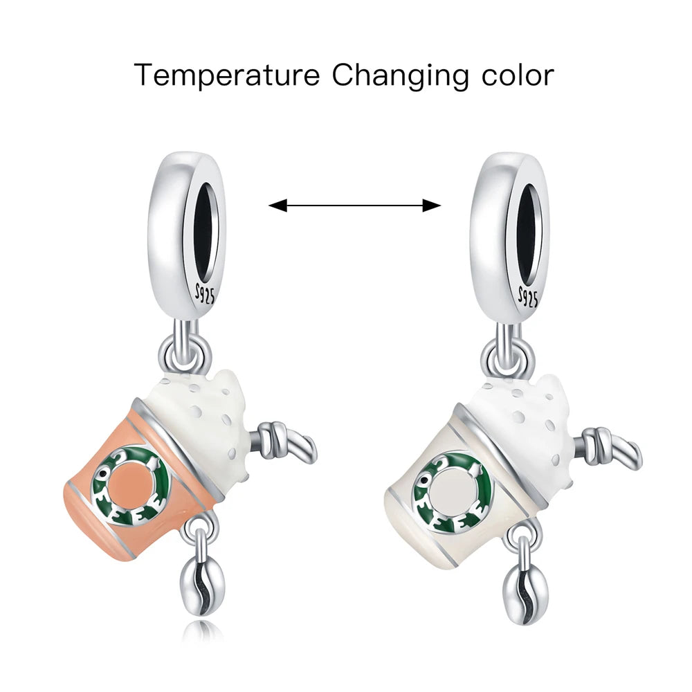 925 Sterling Silver Temperature Color Change Charm Bead | Magic Pendant for Original Bracelet DIY Jewelry