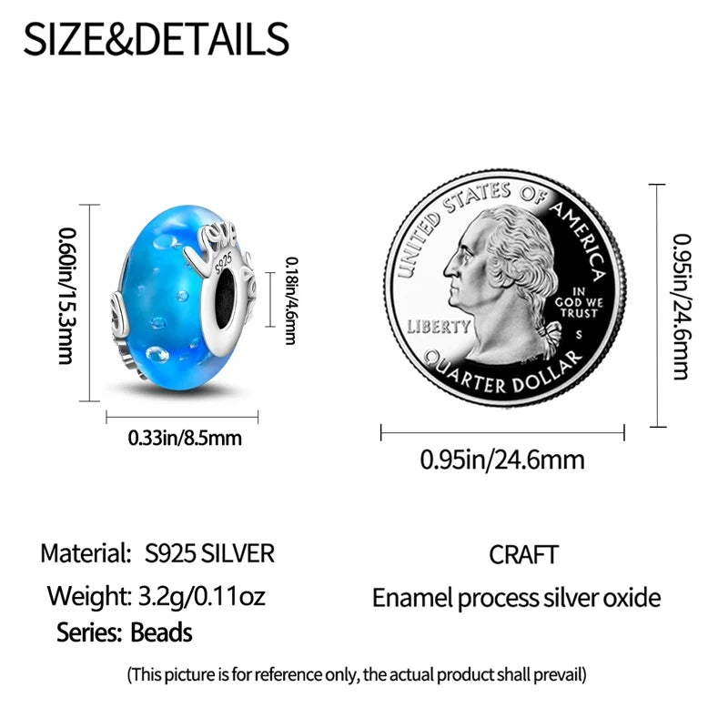 925 Sterling Silver Round Colored Zircon Spacer Beads – Fits Pandora Original Bracelets DIY Exquisite Party Jewelry