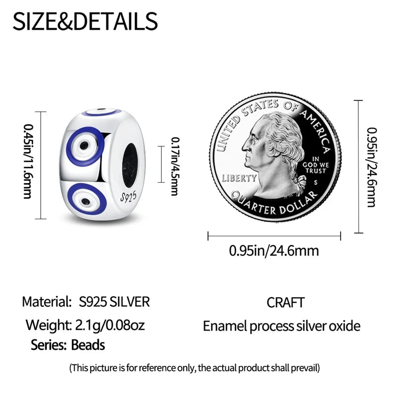 925 Sterling Silver Round Colored Zircon Spacer Beads – Fits Pandora Original Bracelets DIY Exquisite Party Jewelry