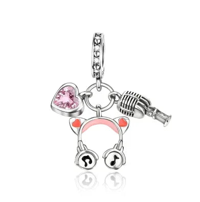 Original 925 Sterling Silver Charms | Bag, Earphone, Magic Cube, Watch & Games Console Beads for Bracelets & Necklaces