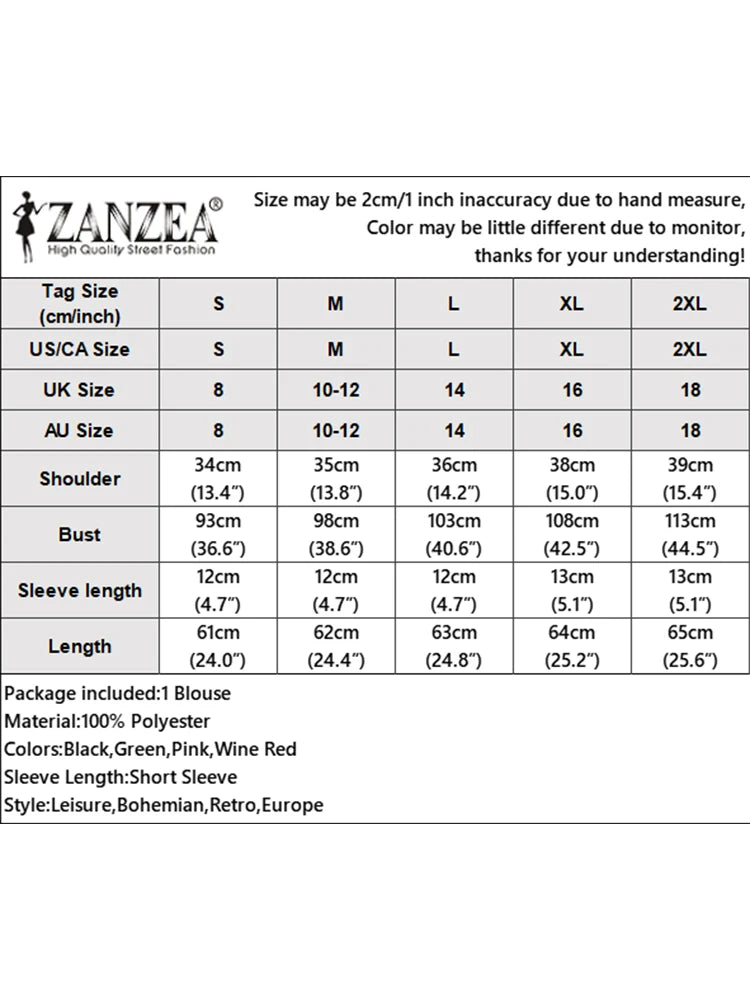 2024 Summer Tunic Top 🌸 ZANZEA Polka Dot Short Sleeve Blouse Women ✨