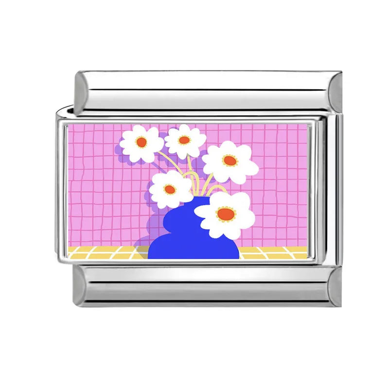 2025 Original Y2K Colorful Cute Cartoon Cats Dogs Italian Charm Links Fit 9mm Stainless Steel Bracelet Men Women DIY Making Gift