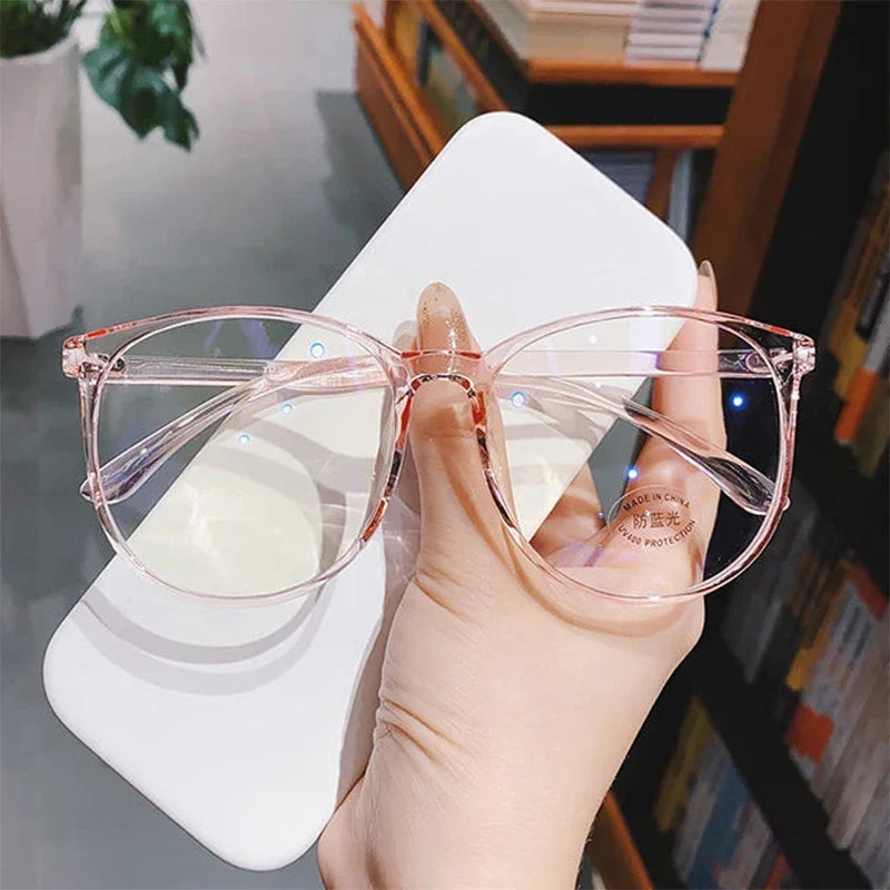 Transparent Anti Blue Light Glasses – Unisex Round Frame Korean Fashion Eyeglasses | Eye Protection Spectacle Eyewear