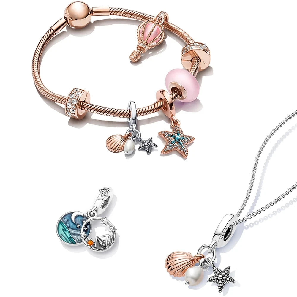 925 Sterling Silver Conch Crown Wings Charm | Fits Original Bracelet | DIY Women’s Love Jewelry Accessories