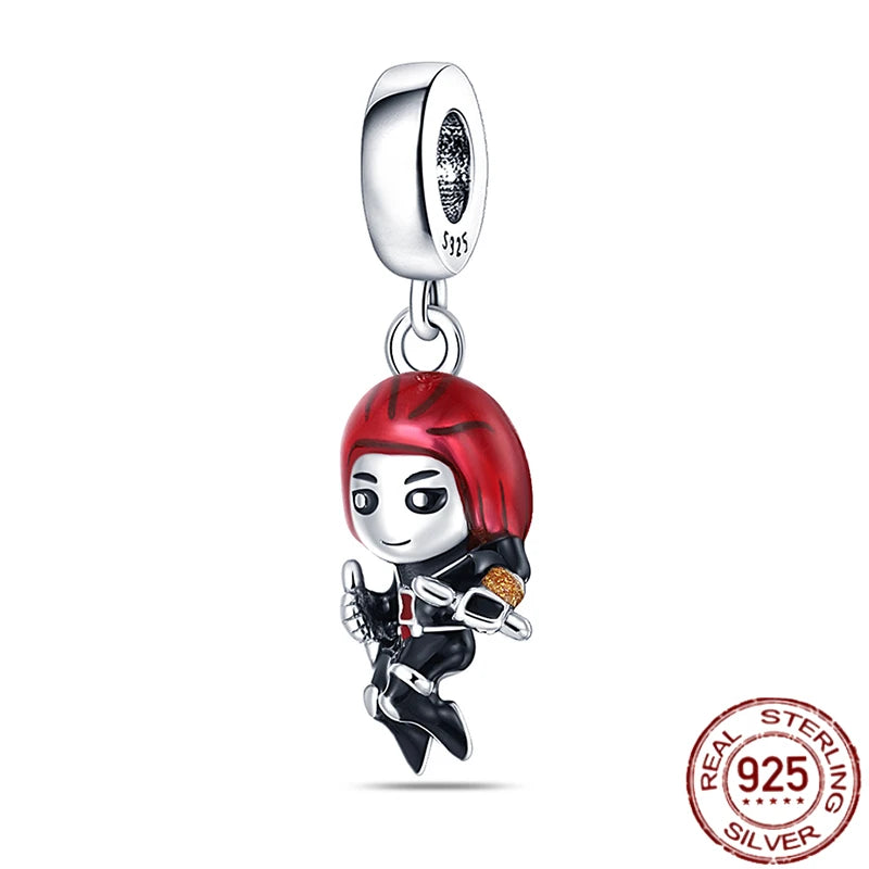 MINISO Marvel 925 Sterling Silver Charms Deadpool Wolverine Beads for Bracelet DIY Jewelry