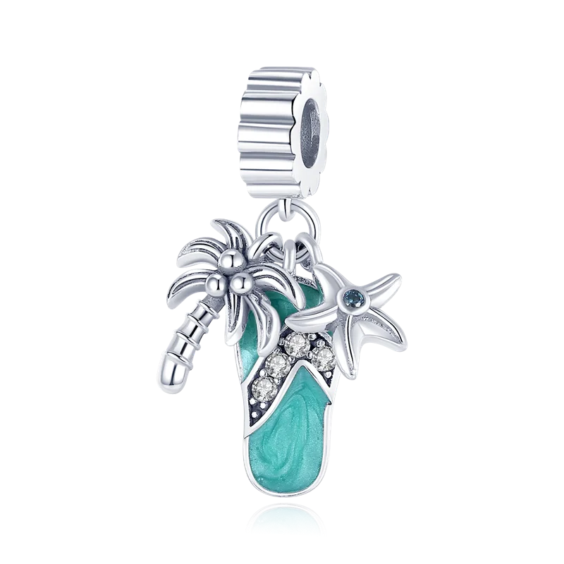 925 Sterling Silver Summer Ocean Collection Charms | Dangle Beads for Women Lover DIY Fine Jewelry Gift