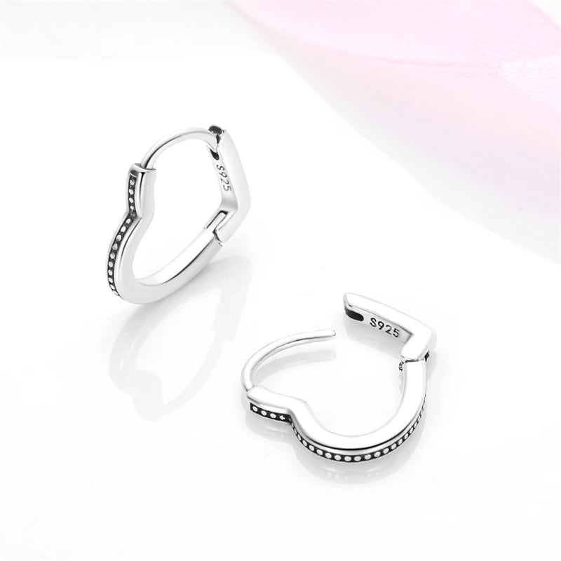 Luxury 925 Sterling Silver Heart-Shaped Earrings | Pave CZ Minimalist Jewelry Gift for Women Engagement & Anniversary