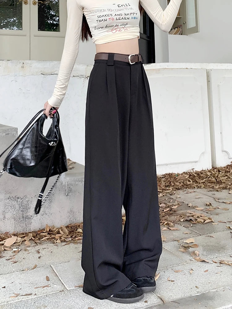 High Waist Loose Pants Women – Summer 2025 Retro Casual Drapey Versatile Trousers