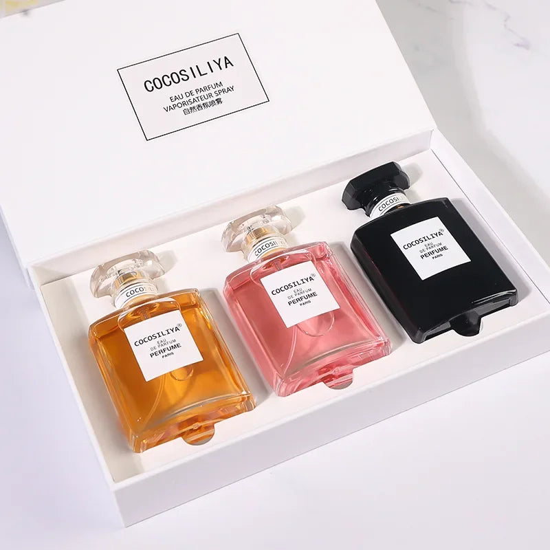 3PCS Women’s Perfume Gift Set – 50ml×3 Long-Lasting Eau De Parfum | Elegant Floral, Woody & Oriental Scents for Alluring Freshness