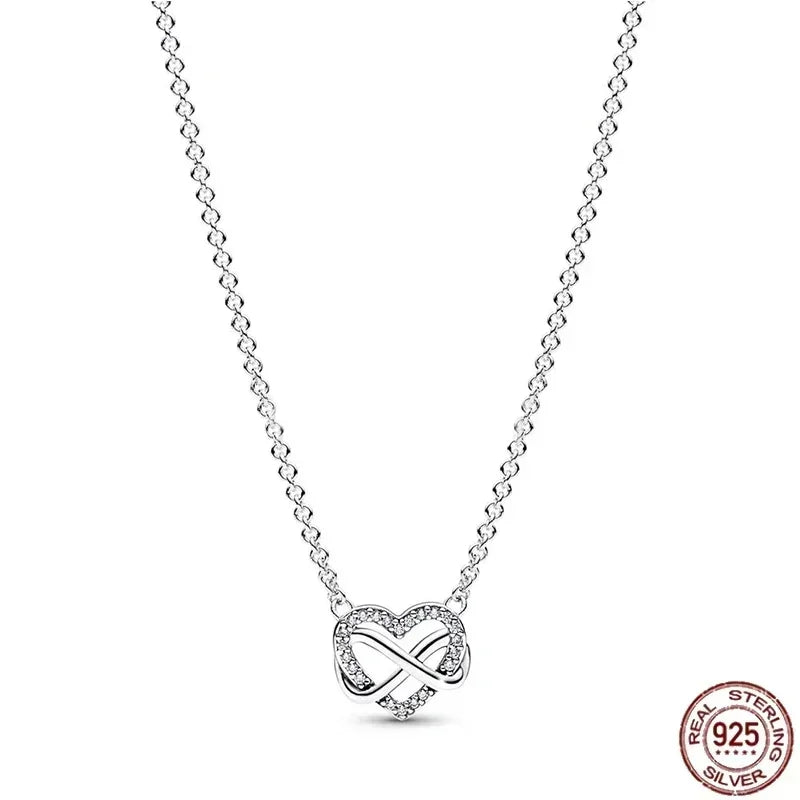 925 Sterling Silver Shiny Round Heart Necklace | Classic Elegant Charm Jewelry Gift for Women