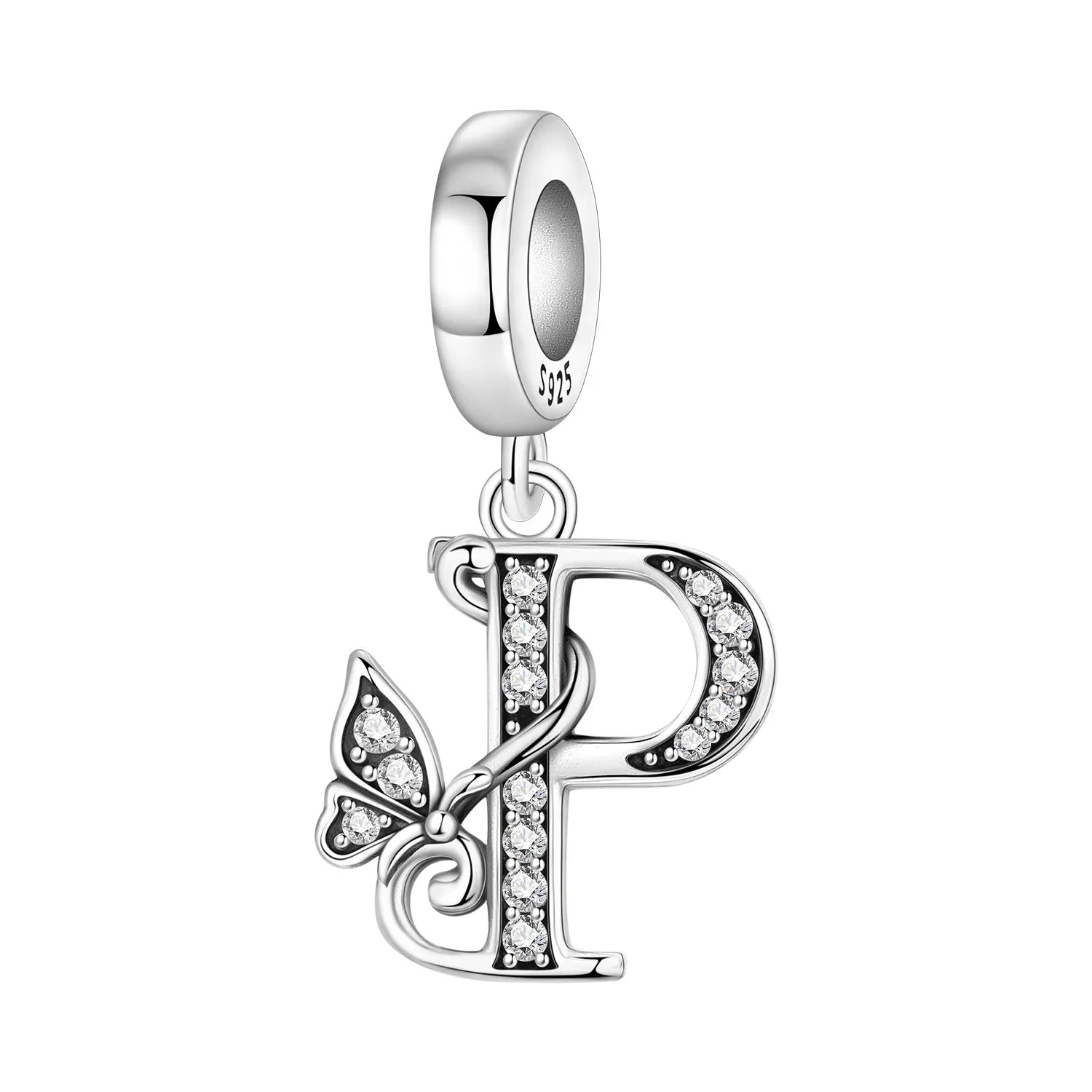 Original S925 Sterling Silver Butterfly & A-Z Letter Beads – DIY Bracelet & Necklace Jewelry