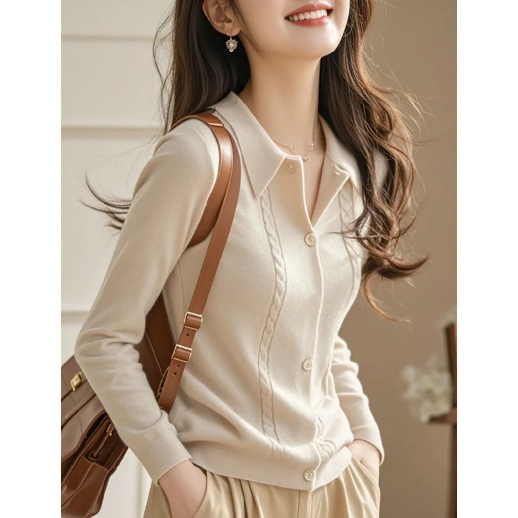 Women’s Thin Knit Cardigan Sweater | Autumn Casual Outerwear & Streetwear Jacket