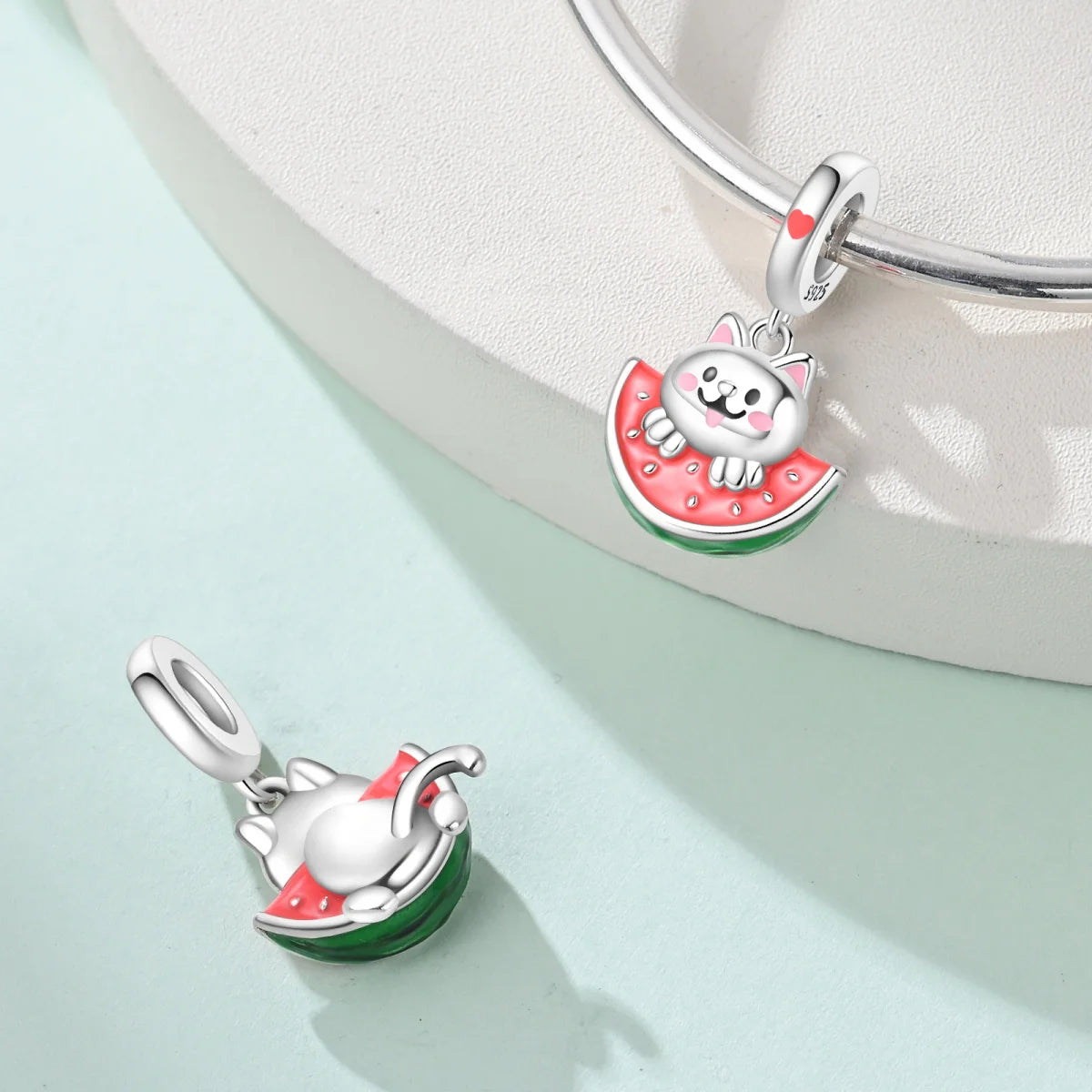 925 Sterling Silver Fruit Series Beads | Raspberry, Strawberry, Avocado & Lemon Dangle Charms for Bracelet