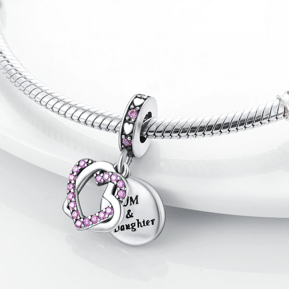 S925 Silver Heart Love Mom Infinity Charm | Dangle Bead Fit Bracelet Jewelry Mother’s Day Gift