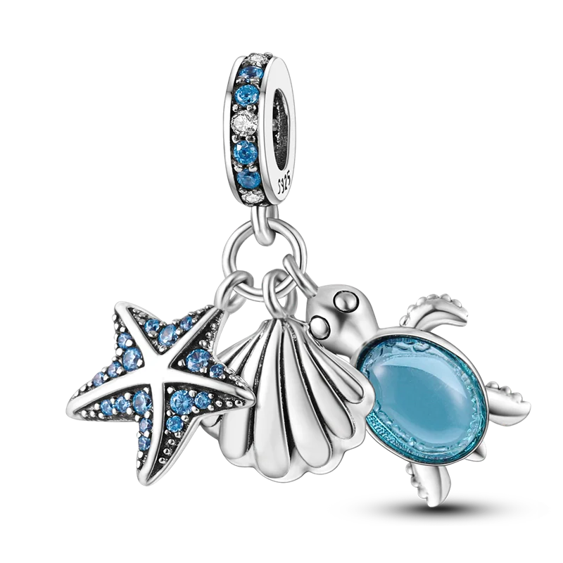 Blue Series 925 Sterling Silver Charms | Butterfly, Earth & Ocean Beads Pendants Fit Original Bracelet DIY Jewelry