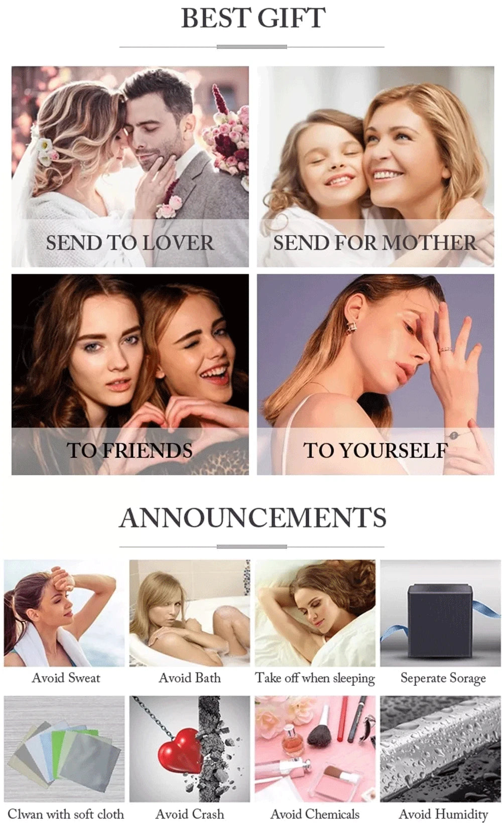 4 Carat Moissanite Diamond Engagement Ring – 925 Sterling Silver Three-Stone Wedding Band for Women