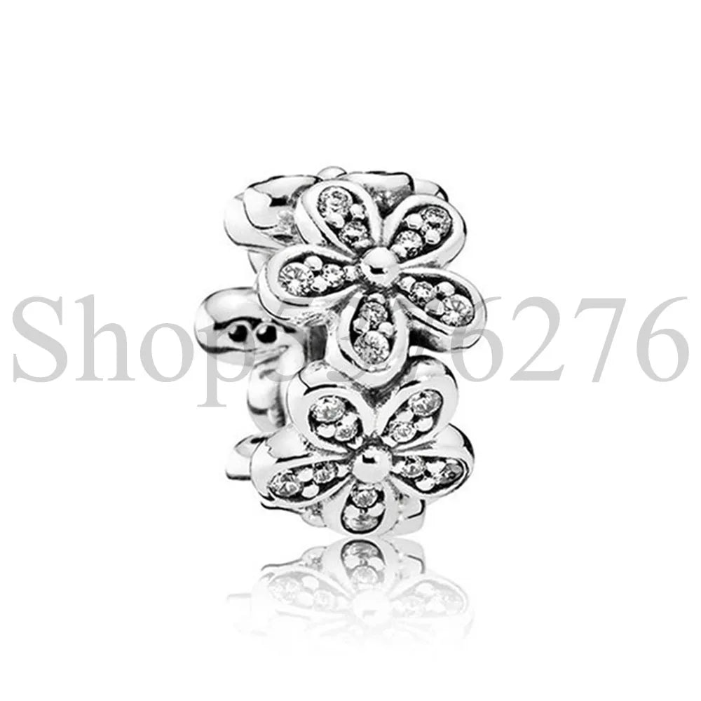 925 Sterling Silver Dazzling Daisy Flower Spacer Charm | Forget Me Not Bead for Women Bracelet DIY Jewelry Gift