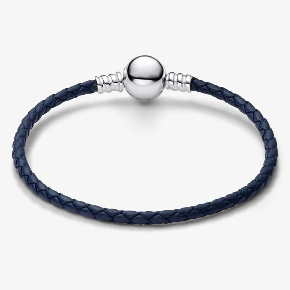 925 Sterling Silver Disney Minnie & Mickey Heart Charm Bracelet | Gold Bead ME Matte Braided Chain – Fashion DIY Jewelry