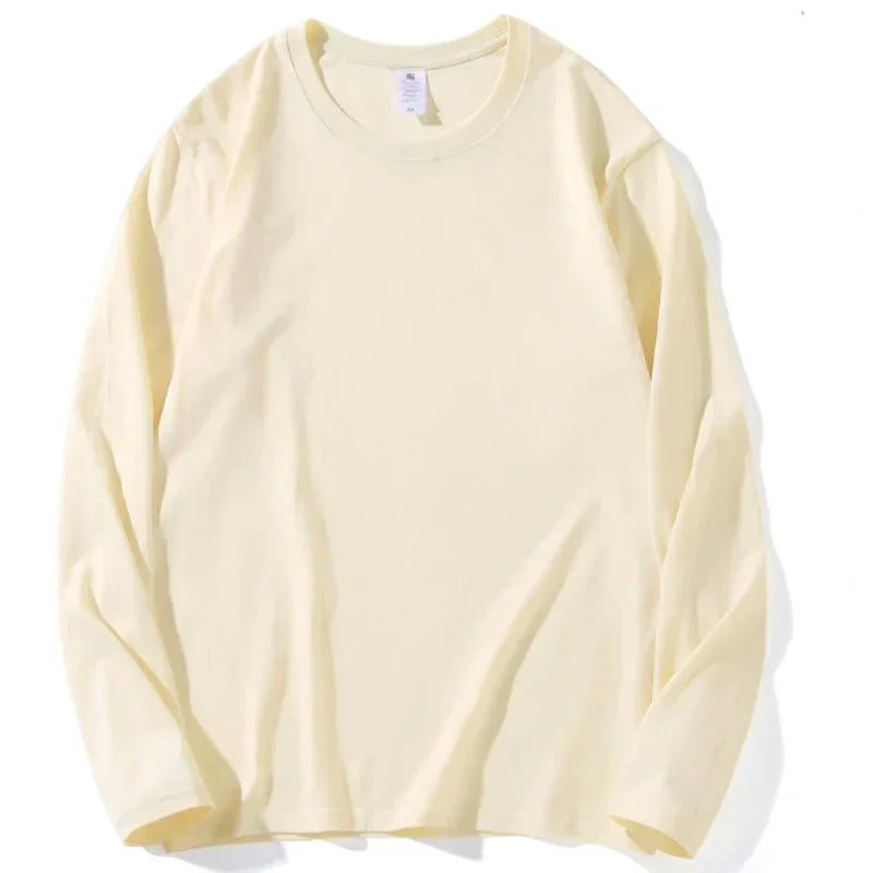Autumn Korean-Style Long Sleeve T-Shirt for Women | Versatile Streetwear Casual Solid Color Top