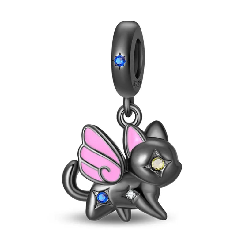 100% 925 Sterling Silver Teddy Bear, Kitten, Puppy & Elephant Luminous Firefly Charms | Sweet Beads Fit Pandora Bracelet Fine Jewelry