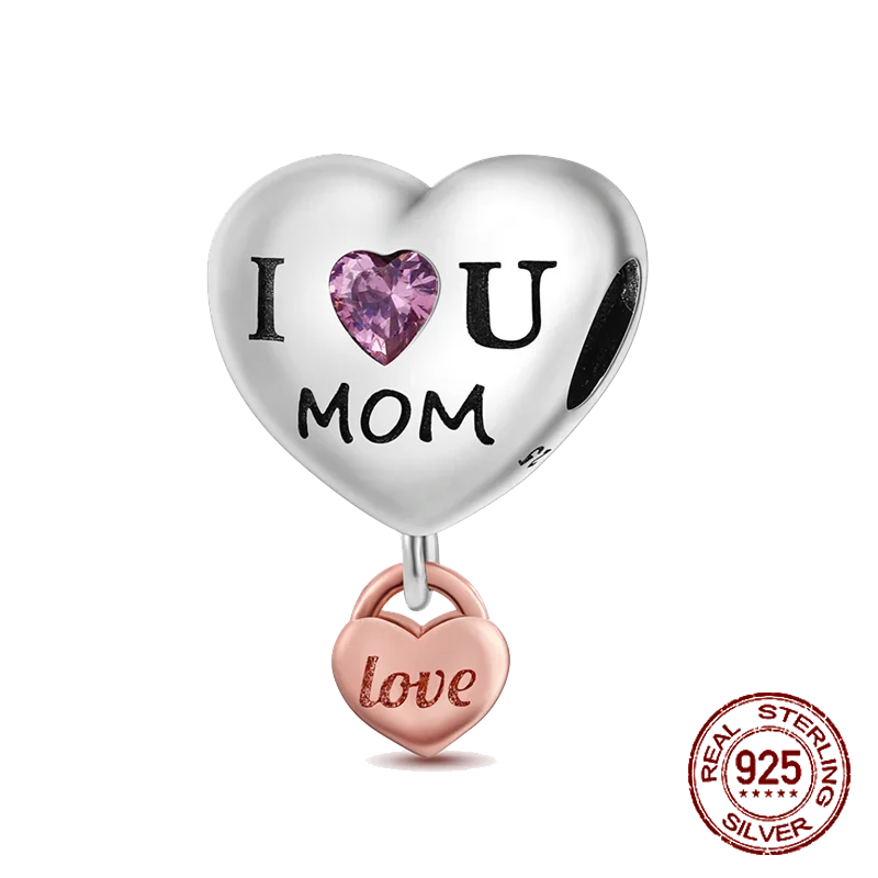 925 Sterling Silver Number & Puppy Family Beads Pendant | Fit 4mm Hole Bracelets