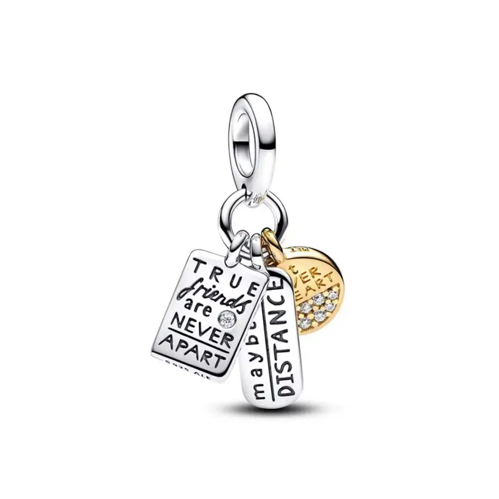 2025 New S925 Silver Spring Ball Bear Cross Pendant – DIY Bracelet Charm for Women