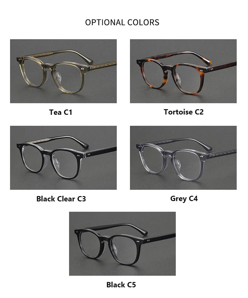 2025 Vintage Round Acetate Glasses 👓 Unisex High-Quality Eyewear
