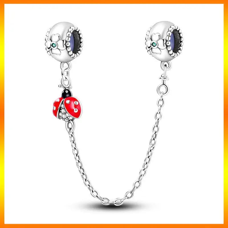 Star Moon & Evil Eye Chain Charm 🌙💙 925 Silver Bracelet Bead Women