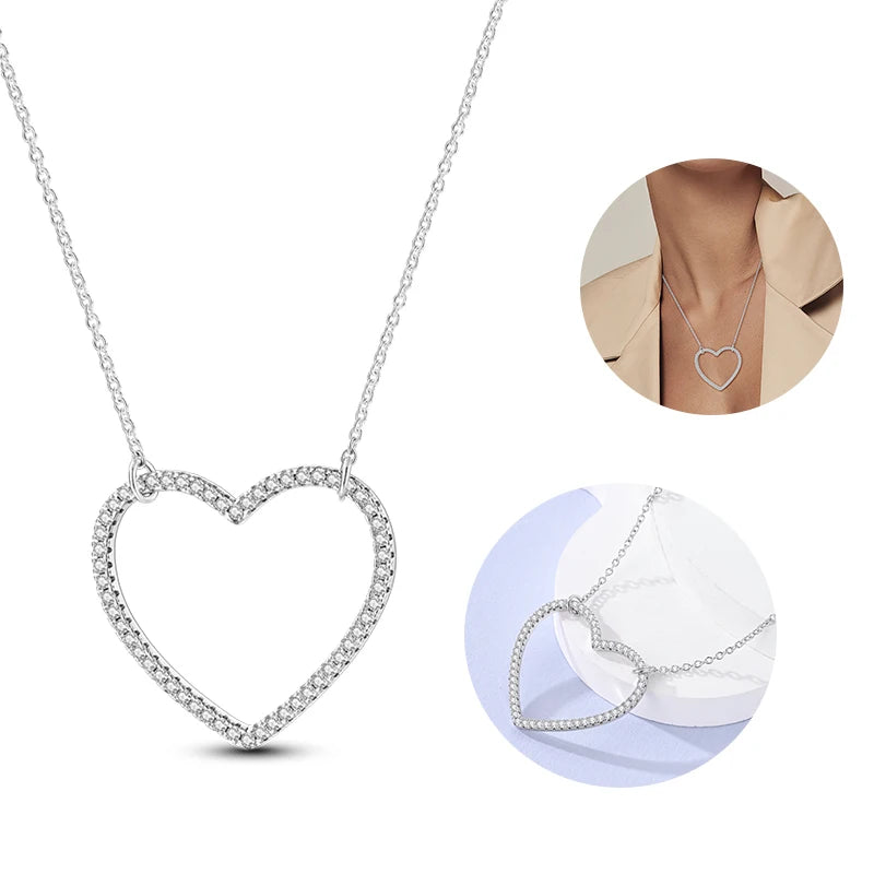 925 Sterling Silver Heart-Shaped Pearl Pendant Necklace | Elegant Women’s Jewelry Birthday Gift