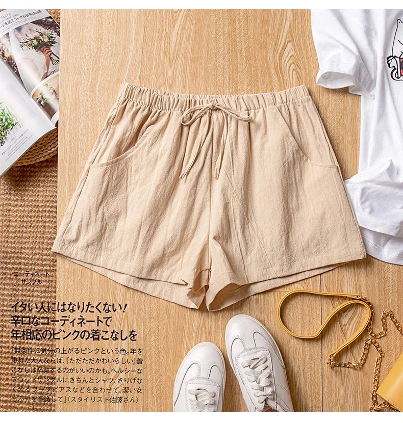 ✨ HELIAR Casual Linen Shorts for Women 🩳 High-Waist Gym & Workout Shorts 👟 Ladies Sport Femme Summer Shorts