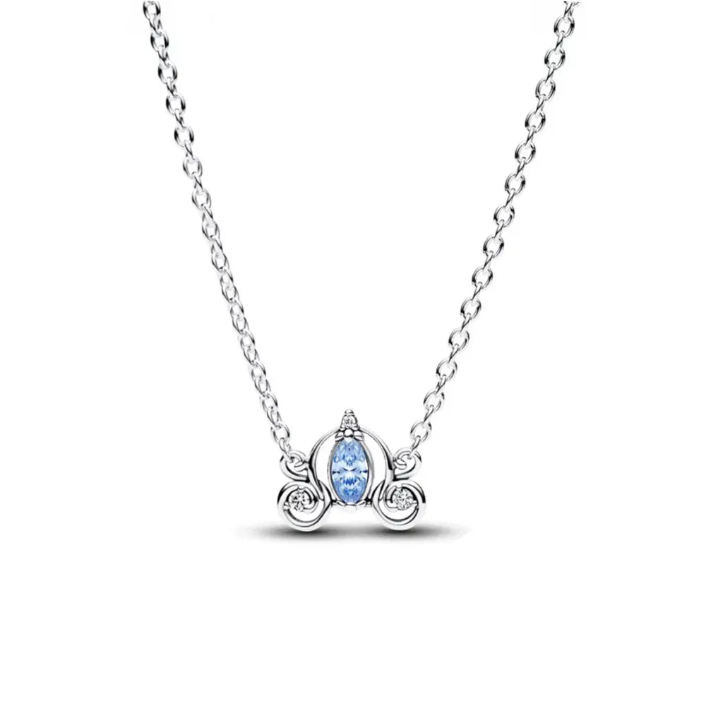 High Quality 925 Sterling Silver Heart, Bow & Square Necklace | Exquisite Women’s Holiday Charm Jewelry Gift