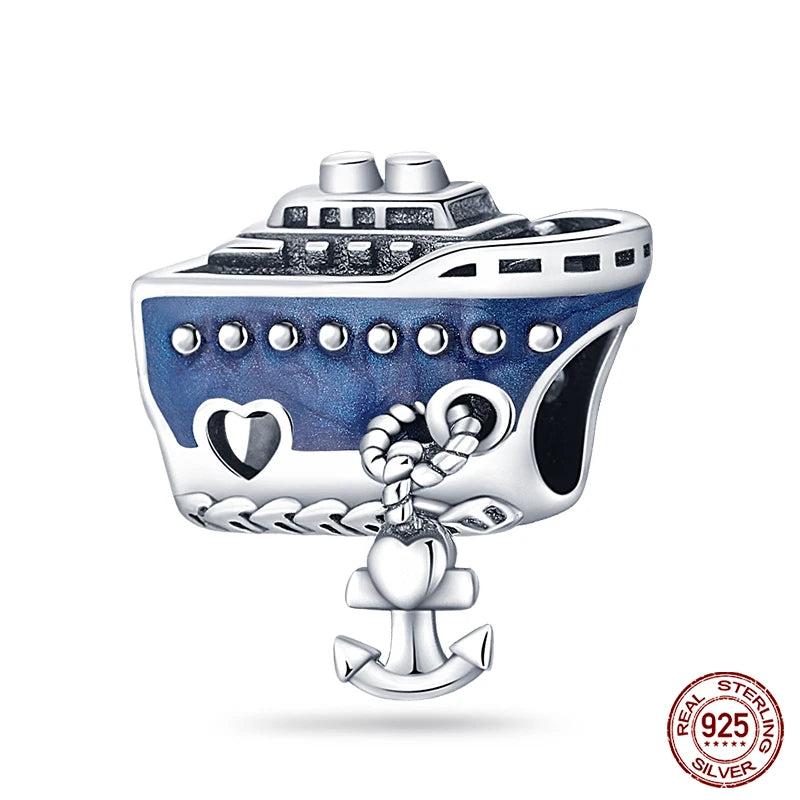 Blue Ocean Series 925 Sterling Silver Turtle Crab Mermaid Charms for 3mm Bracelet