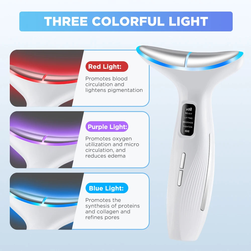 Microcurrent Neck Beauty Device – Face Lifting Firming Massage Instrument with 3 Modes
