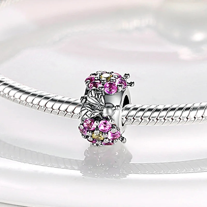 925 Sterling Silver Silicone Spacer Beads & Safety Chain | Clasp Charms Fit Original Pandora 3mm Bracelet – Women’s Jewelry