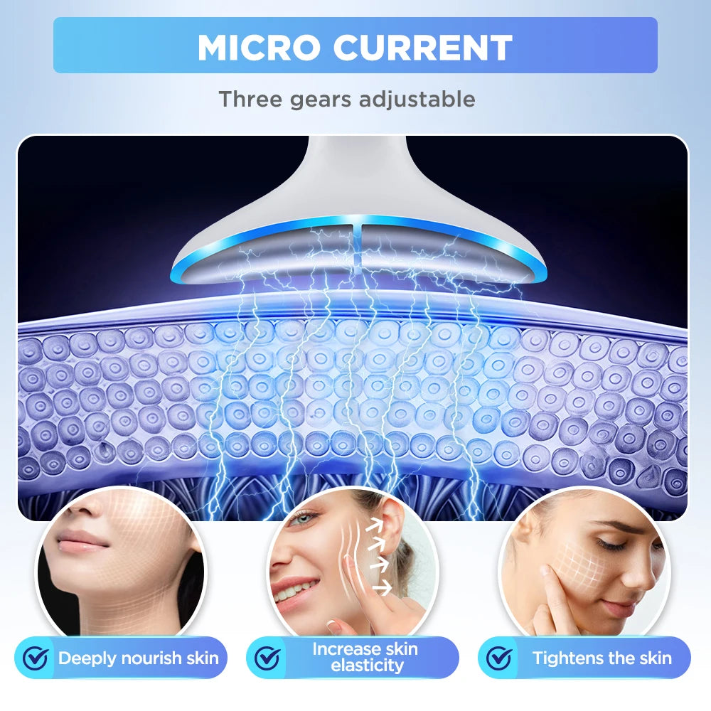 Microcurrent Neck Beauty Device – Face Lifting Firming Massage Instrument with 3 Modes